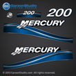 05 06 07 2005 2006 2007 200 hp 200hp Mercury FourStroke optimax decal set decals blue