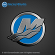 2013 Mercury M logo outboard decal 2012 blue sticker