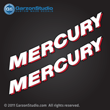 Mercury outboard decals curved letters