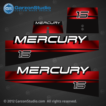 1994 1998 Mercury 15 Hp Decal Set Mercurydecals Com