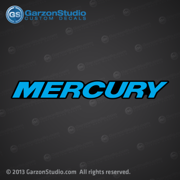 mercury saltwater rear decal sticker blue
