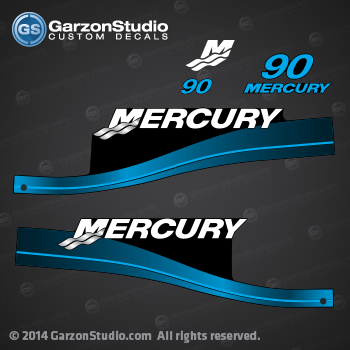 1999 2000 2001 2002 2003 2004 MERCURY 90 hp 90hp 4s 4-stroke four stroke fourstroke decal set (BLUE) 856795A00 DECAL SET (Black 90) 
37-856795A00 DECAL SET (Black 90 Saltwater)
MODEL: 10903L1W, 
ELH: 1090311VF, 1090311WF 
ELLH: 1090321VF, 1090321WF
ELPTO: 1090412DB, 1090412DC, 1090412DD, 1090412DN, 1090412FB, 1090412FF
EXLPTO: 1090422FF
ELPTO SW: 1090412DY, 1090412FY
EXLPTO SW: 1090422DY, 1090422FY
JET 65: 1090472DD, 1090472FF
ELPT-JET65: 1090472FY

