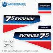 Evinrude Outboard decals 7.5 horsepower