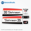 Johnson 35 hp decal set red/black late 70's