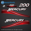 05 06 07 2005 2006 2007 200 hp 200hp Mercury FourStroke optimax decal set decals red